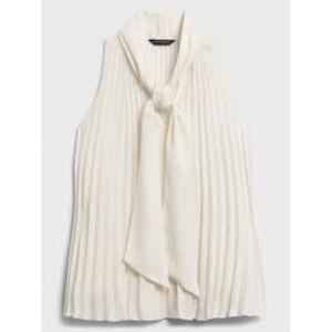 Banana Republic Pleated Tie Neck Blouse S
